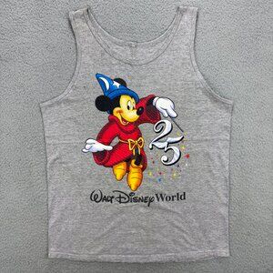 Mickey Mouse Tank Top Mens Large Grey 25th Anniversary Walt Disney World Vintage
